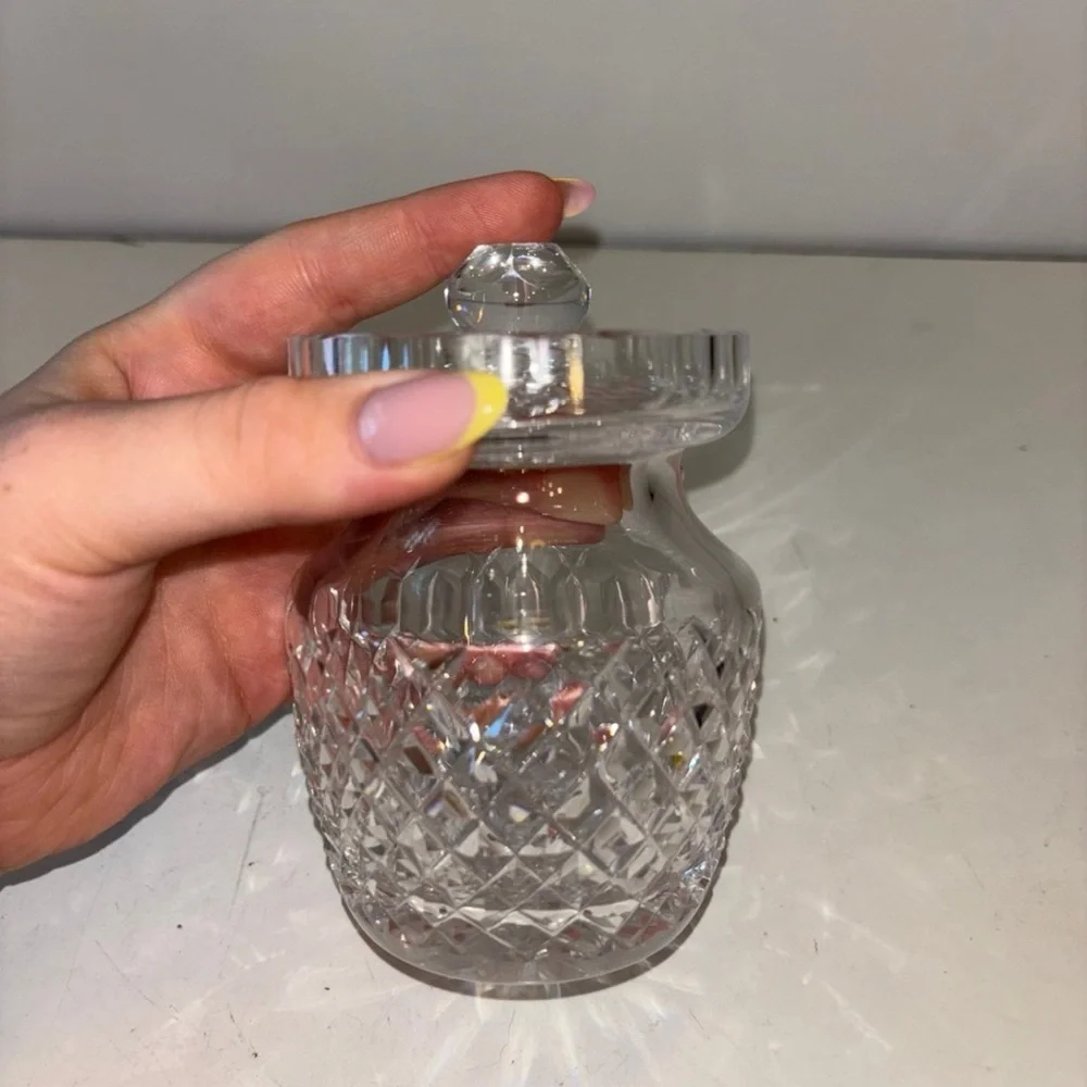 Waterford Crystal Alana Mustard Jelly Condiment Jar with Lid 4.5